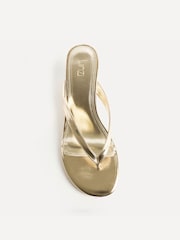 Linzi Gold Santorini Toe Post Platform Wedge Sandals - Image 4 of 5