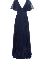 Quiz Blue Pleated Wrap Maxi Dress with Angelic Sleeves - Image 6 of 7