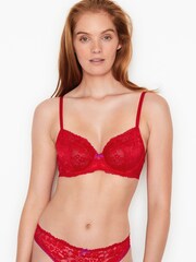 Victoria's Secret Lipstick Red Lace Unlined Demi Bra - Image 1 of 3