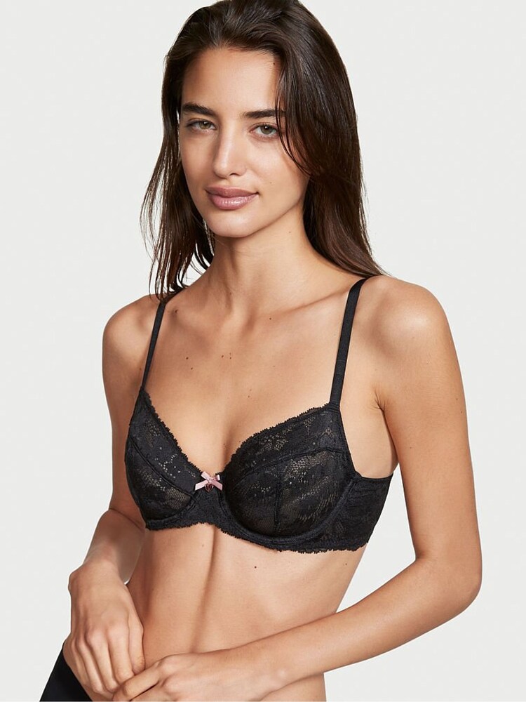 Victoria's Secret Black Lace Unlined Demi Bra - Image 1 of 3