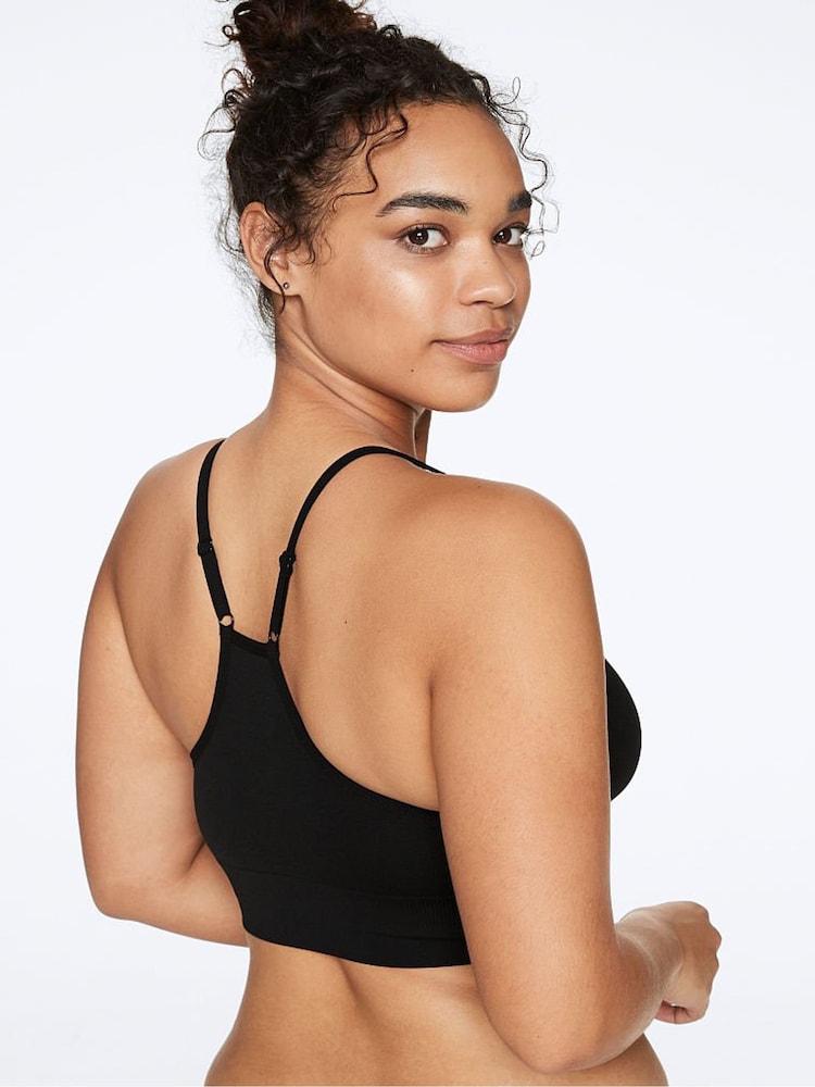 Victoria's Secret PINK Black Everyday Seamless LightlyLined Sports Bra - Image 2 of 3