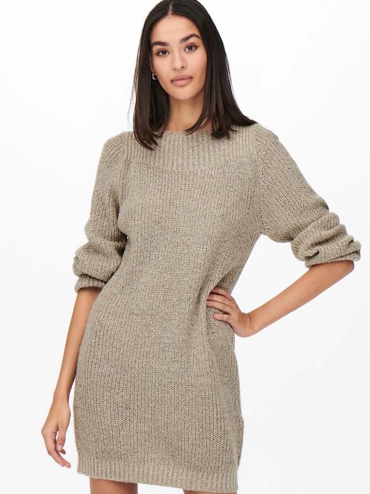 JDY Natural Knitted Dress - Image 1 of 7