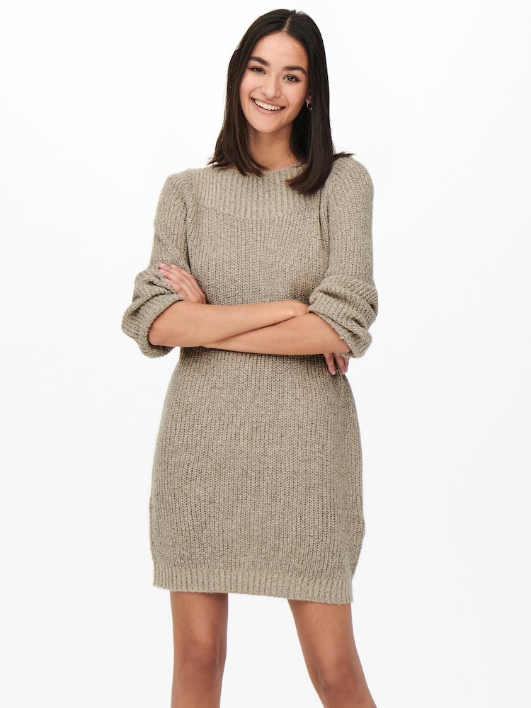 JDY Natural Knitted Dress - Image 2 of 7