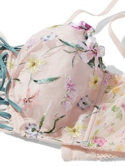 Victoria's Secret Pink Fizz Embroiderd Unlined Corset Bra Top - Image 4 of 4
