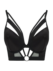Pour Moi Black Longline Obsessed Double Strap Underwired Bra - Image 4 of 5