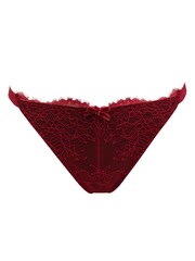 Pour Moi Red Thong Dark Romance Deep Lace Up Knicker - Image 4 of 5