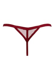 Pour Moi Red Thong Dark Romance Deep Lace Up Knicker - Image 5 of 5