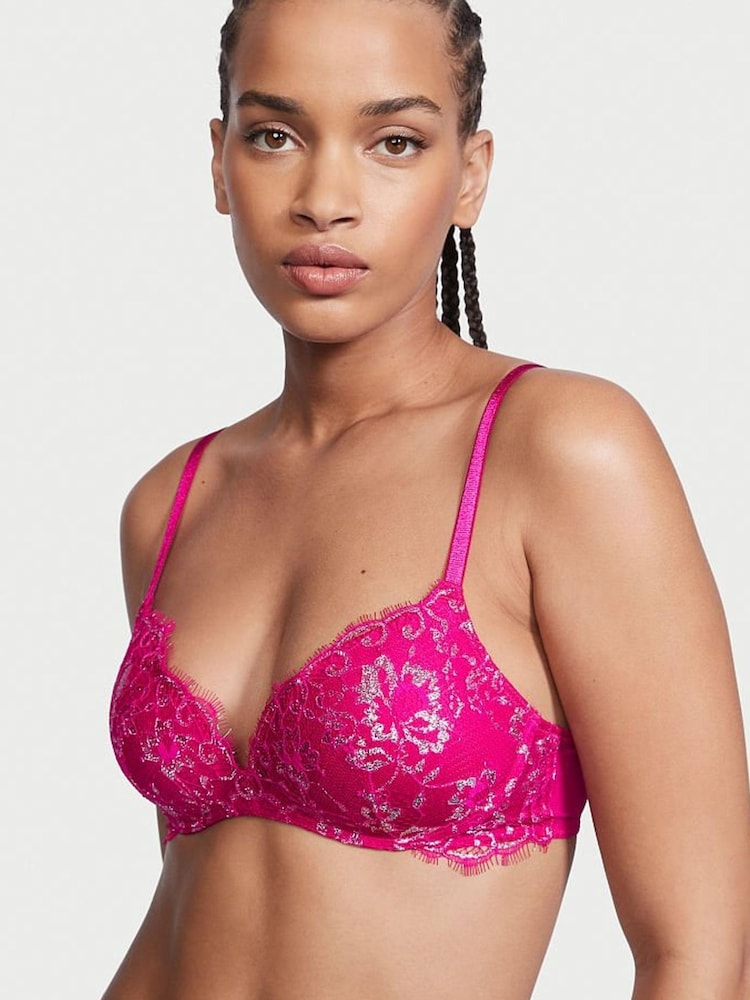Victoria's Secret Wicked Rose Pink Lace Lightly Lined Non Wired Bra - Image 1 of 3