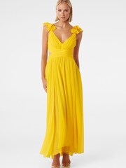 Forever New Yellow Selena Ruffle Shoulder Maxi Dress - Image 1 of 4