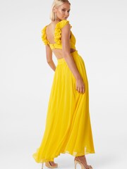 Forever New Yellow Selena Ruffle Shoulder Maxi Dress - Image 4 of 4