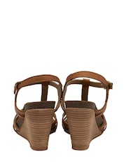 Ravel Brown Gladiator Ladies Wedge Sandal - Image 3 of 4