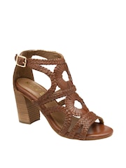 Ravel Brown Ladies Block Heel Sandal - Image 1 of 4