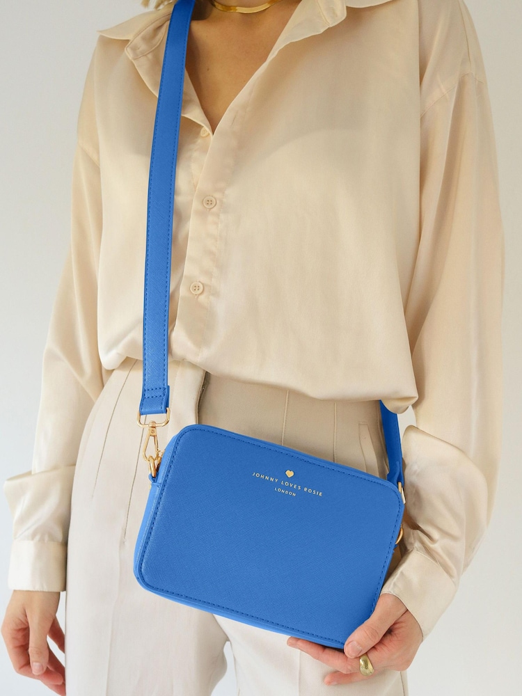 Johnny Loves Rosie Navy Blue Fran Crossbody Bag With Detachable Strap - Image 1 of 3 Johnny Loves Rosie Navy Blue Fran Crossbody Bag With Detachable Strap - Image 1 of 3