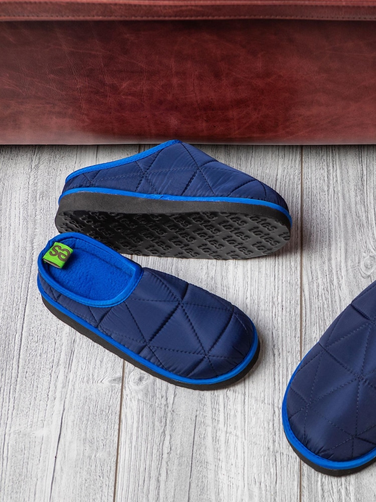 Totes Navy Boys Premium Quilted Mule Slippers Mini Me - Image 1 of 5