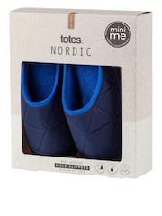 Totes Navy Boys Premium Quilted Mule Slippers Mini Me - Image 5 of 5