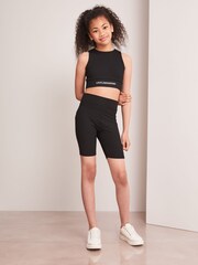 Lipsy Black Long Length High Waist Active Cycling Short - Image 2 of 4