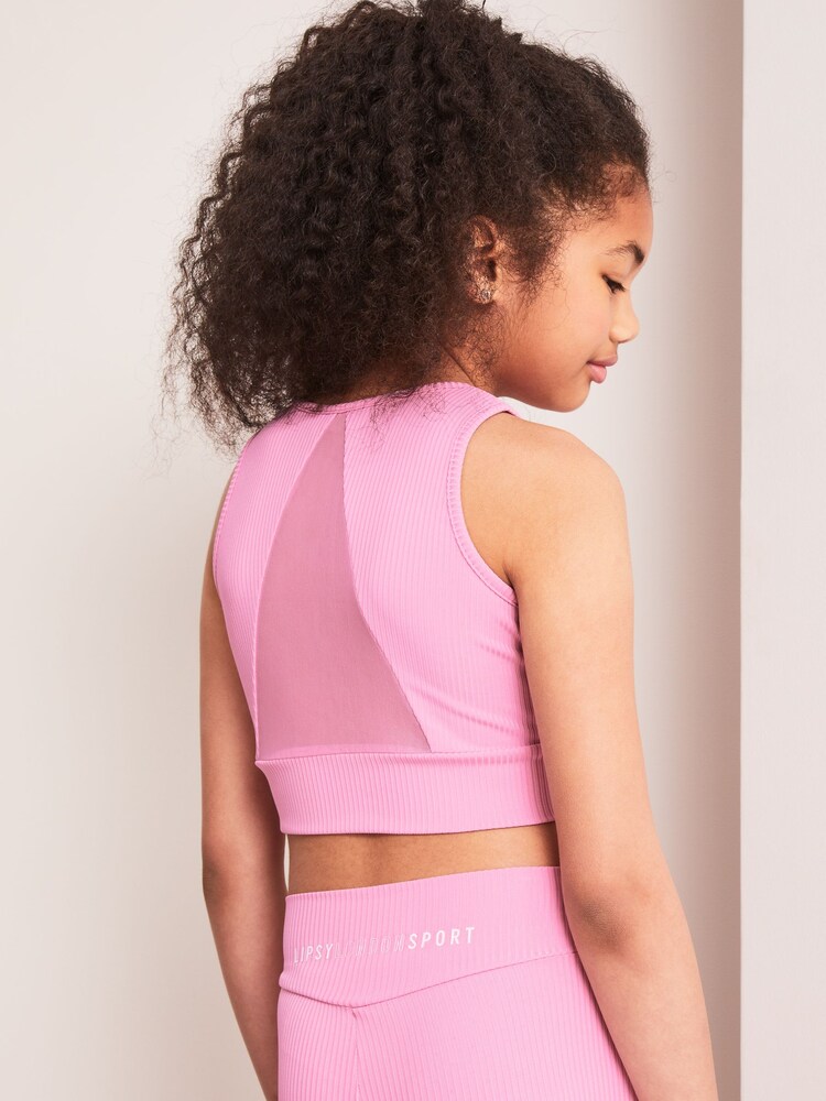 Lipsy Rose Pink Sleeveless Active Crop Top - Image 3 of 3