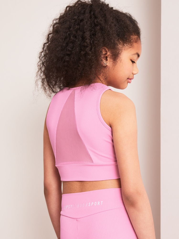 Lipsy Rose Pink Sleeveless Active Crop Top - Image 3 of 3 Lipsy Rose Pink Sleeveless Active Crop Top - Image 3 of 3