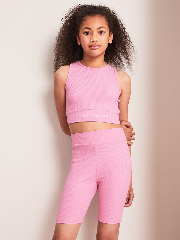 Lipsy Rose Pink Long Length High Waist Active Cycling Short - Image 1 of 4