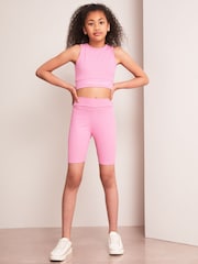 Lipsy Rose Pink Long Length High Waist Active Cycling Short - Image 2 of 4