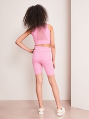 Lipsy Rose Pink Long Length High Waist Active Cycling Short - Image 3 of 4