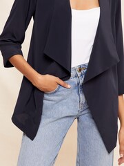 Friends Like These Navy Blue Waterfall 3/4 Sleeve Blazer - Image 2 of 4