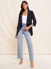 Friends Like These Navy Blue Waterfall 3/4 Sleeve Blazer - Image 3 of 4