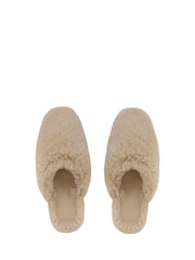 Loungeable Neutral Square Toe Slim Mule Slippers - Image 3 of 5