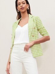 Lipsy Green Regular Boucle Military Blazer - Image 1 of 4