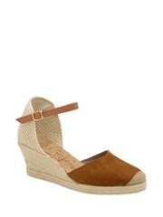 Ravel Brown Ladies Wedge Espadrille Sandal - Image 1 of 4
