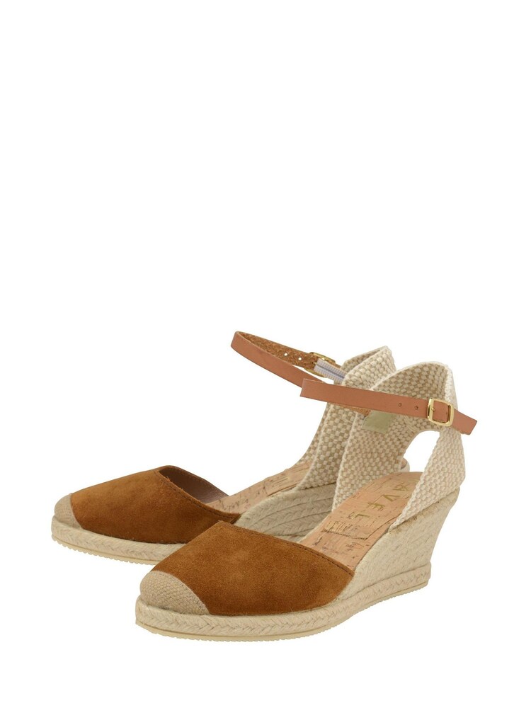 Ravel Brown Ladies Wedge Espadrille Sandal - Image 2 of 4