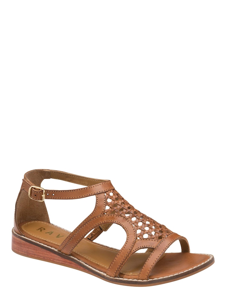 Braun - Ravel Damen Römersandalen aus Leder mit niedrigem Keilabsatz - Bild 1 von 4