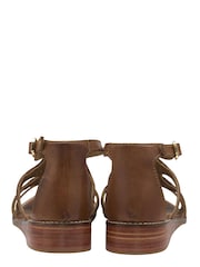 Braun - Ravel Damen Römersandalen aus Leder mit niedrigem Keilabsatz - Bild 3 von 4