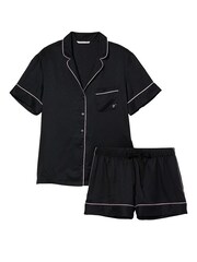 Victoria's Secret Black Leopard Satin Short Pyjama Set - Image 3 of 3