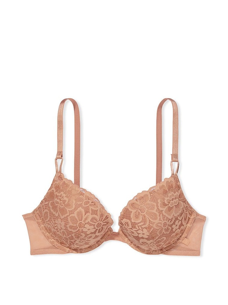 Victoria's Secret Sweet Praline Nude Lace T-Shirt Push Up Bra - Image 3 of 3