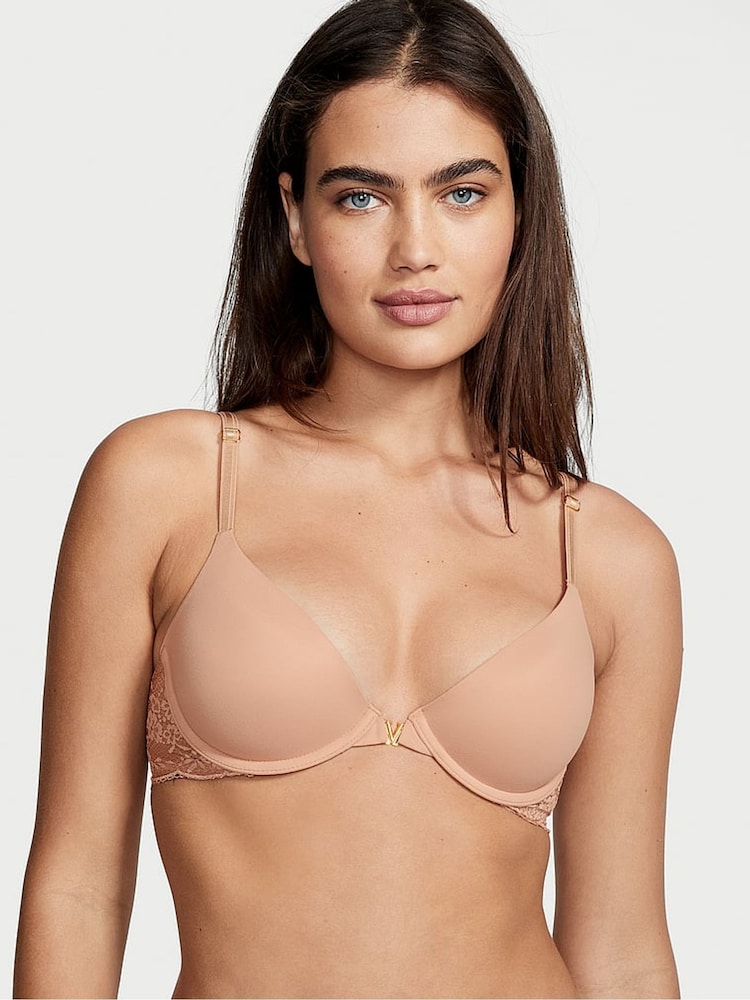 Victoria's Secret Sweet Nougat Nude Front Fastening Lightly Lined Full Coverage Bra - Image 1 of 4 Victoria's Secret Sweet Nougat Nude Front Fastening Lightly Lined Full Coverage Bra - Image 1 of 4