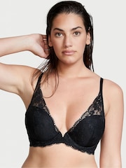 Victoria's Secret Black Lace Half Pad Plunge Bra - Image 1 of 8