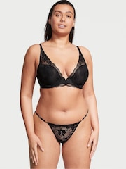 Victoria's Secret Black Lace Half Pad Plunge Bra - Image 3 of 8