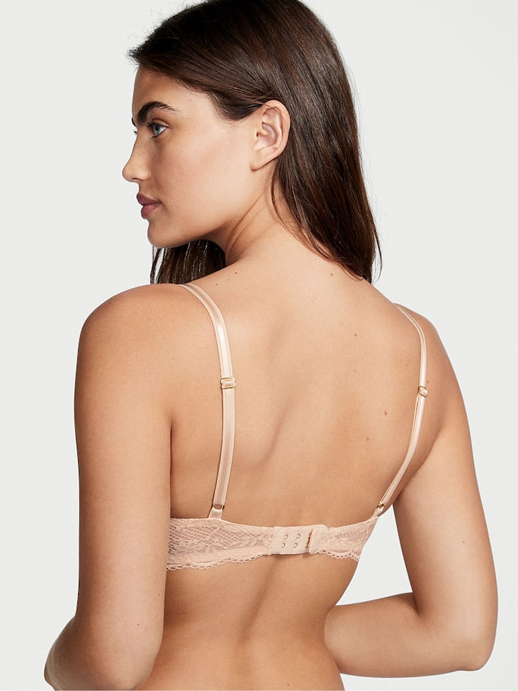 Victoria's Secret Champagne Nude Lace Half Pad Plunge Bra - Image 2 of 5 Victoria's Secret Champagne Nude Lace Half Pad Plunge Bra - Image 2 of 5