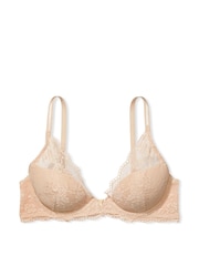Victoria's Secret Champagne Nude Lace Half Pad Plunge Bra - Image 4 of 5