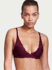Victoria's Secret Kir Red Lace Half Pad Plunge Bra - Image 1 of 5