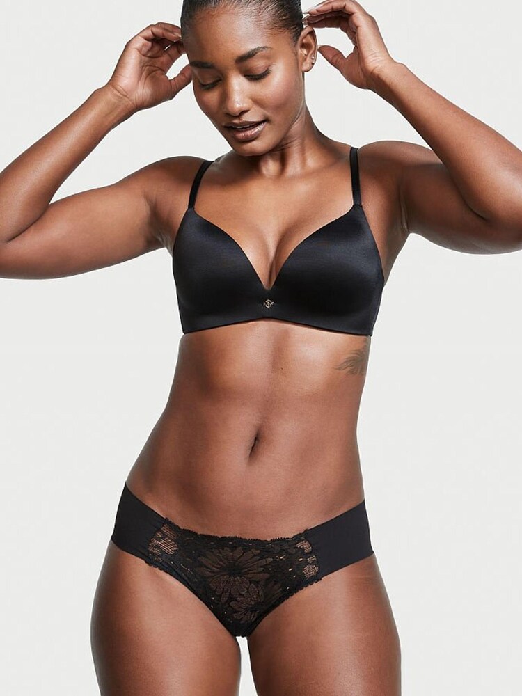 Victoria's Secret Black Lace No Show Cheeky Panty - Image 1 of 3