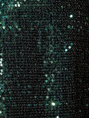 Love & Roses Green Sequin Embellished Mini Skirt - Image 4 of 4