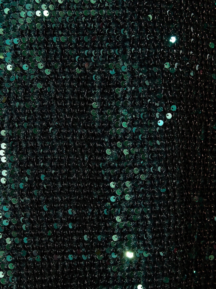 Love & Roses Green Sequin Embellished Mini Skirt - Image 4 of 4