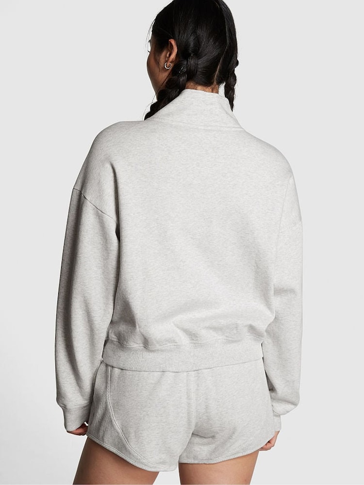 Victoria's Secret PINK Heather Grey Fleece Sweatshirt - Image 2 of 4 Victoria's Secret PINK Heather Grey Fleece Sweatshirt - Image 2 of 4