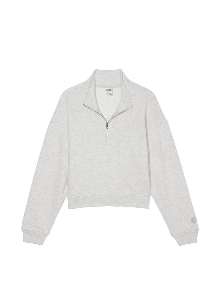 Victoria's Secret PINK Heather Grey Fleece Sweatshirt - Image 4 of 4 Victoria's Secret PINK Heather Grey Fleece Sweatshirt - Image 4 of 4