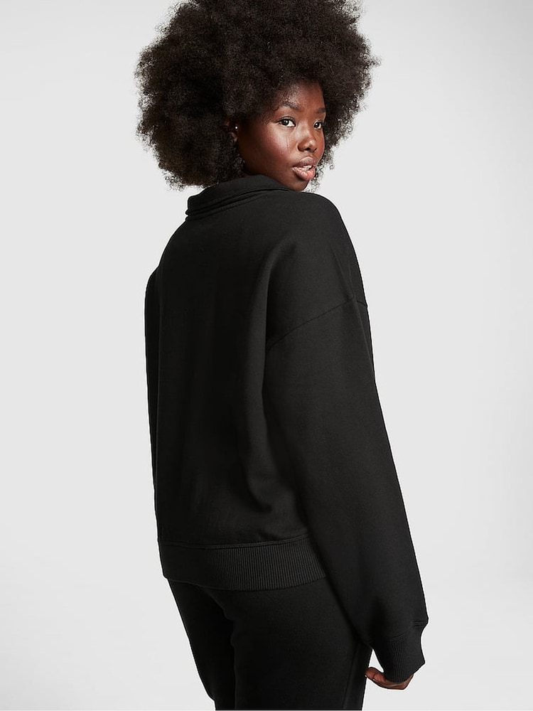 Victoria's Secret PINK Pure Black Fleece Sweatshirt - Image 2 of 4