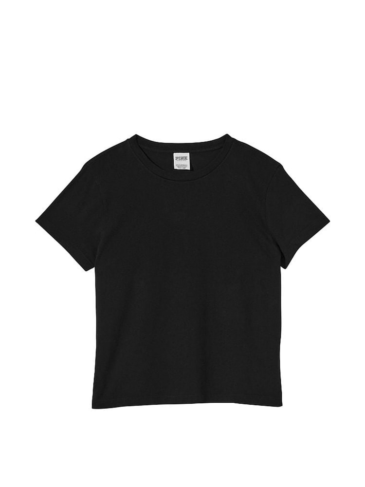 Victoria's Secret PINK Pure Black Short Sleeve Dreamer T-Shirt - Image 4 of 4 Victoria's Secret PINK Pure Black Short Sleeve Dreamer T-Shirt - Image 4 of 4