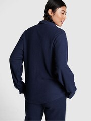 Victoria's Secret PINK Midnight Navy Blue Reverse Fleece Shacket - Image 2 of 3