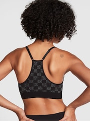 Victoria's Secret PINK Pure Black Checkered Non Wired Lightly Lined Seamless Sports Bra - Image 2 of 4